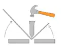 Bending metal sheet with hammer