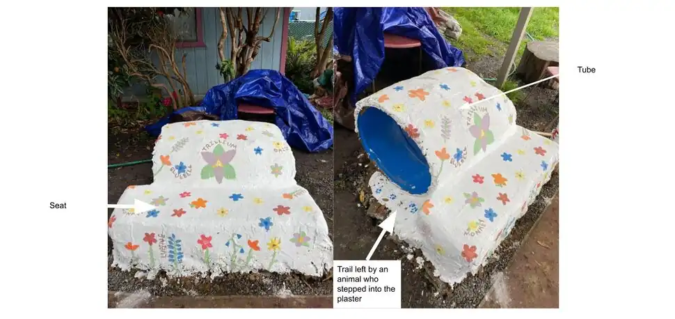 Cob BenchAn cob bench with an integrated tunnel.