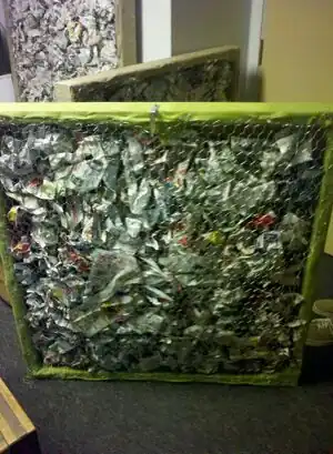 Acoustic Panels Acoustic panels utilizing re-purposed materials