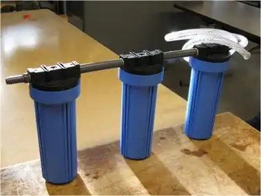 Filter Commander 9000A water filtration system to make drinkable water from rainwater catchment.