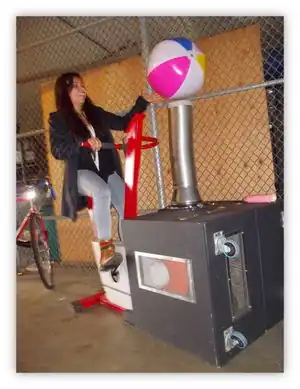 Bernoulli Bike Blower A bicycle powered machine to demonstrate the Bernoulli principle.