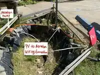 Image 6: Shows a possible path for wiring from panel to pump.