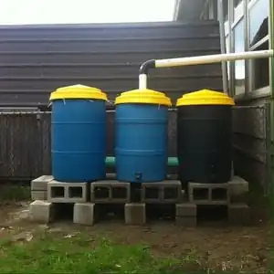 rainwater catchmentA small rainwater catchment system for watering ornamentals and demonstrating wise water practices