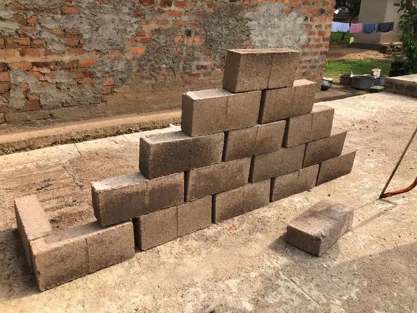 Final product of bricks, from the mixture of waste materials.