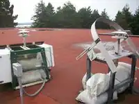 Fig.3 The unobstructed PSP to the left measures global radiation while the PSP on the right measures only diffuse radiation with the use of a shadowband.