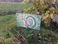 Sign for the spiral herb garden