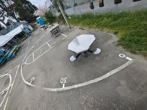 Left side of finished protractor design