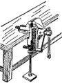 Fig. 8 - The chain vise is somewhat the same as the leg vise except that the chain and sprockets keep the jaws of this vise in parallel planes.