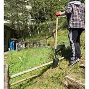 Justin is shown here fixing the handrail down to the system