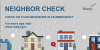 houses in the snow with speech bubbles coming from them. Neighbor check. Check on your neighbors in an emergency. For more tips visit www.ready.gov.